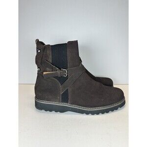 Donald Pliner Captain Boots Leather & Suede Buckle Booties Size 10 Brown